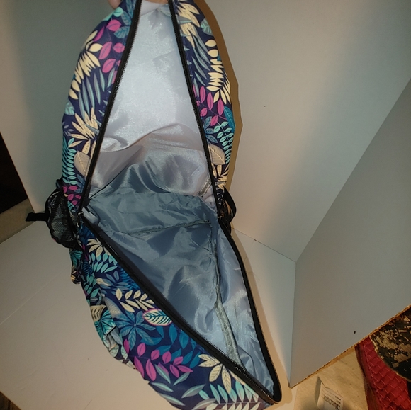 Hawaii Spirit Floral Design Canvas Backpack Beach Bag 2 bottle holders - Picture 15 of 16